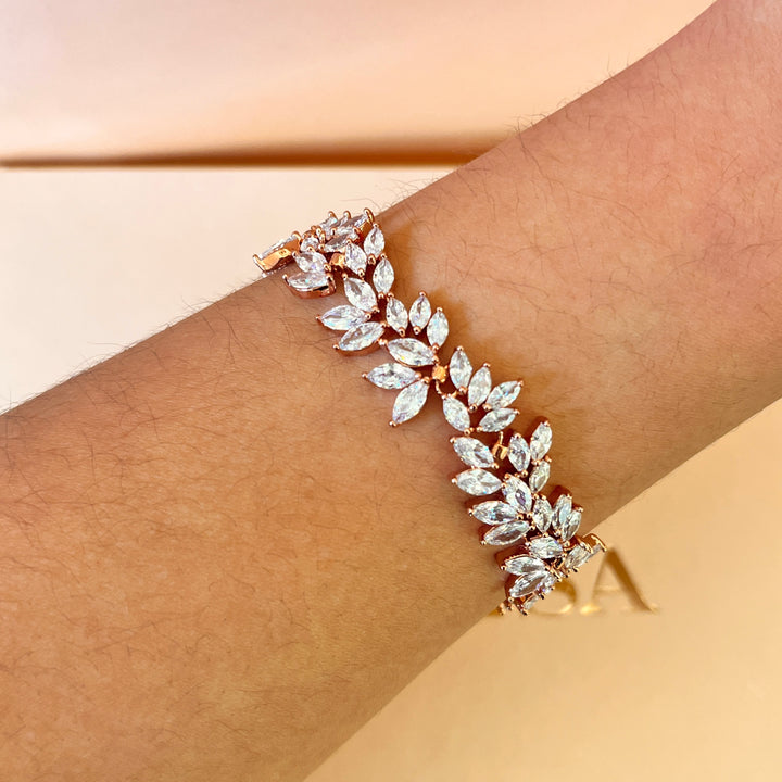 Marquise zircone rose gold plated bracelet