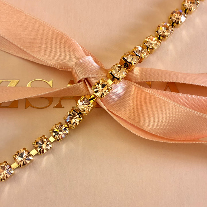 Peach Swarovski crystals bracelet