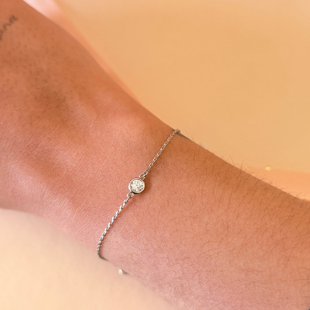Solitaire zircone silver bracelet