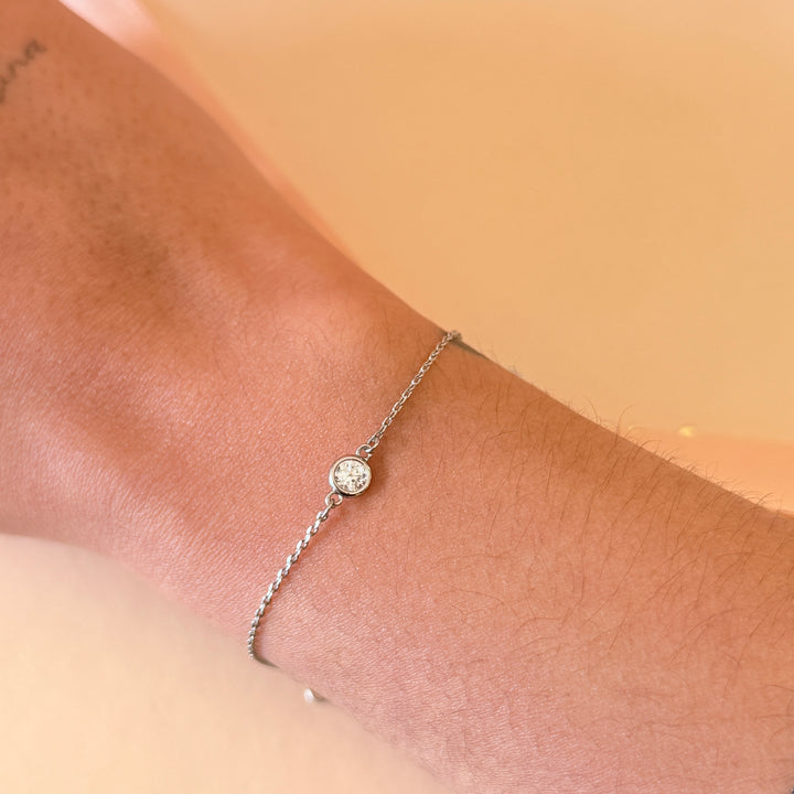 Solitaire zircone silver bracelet