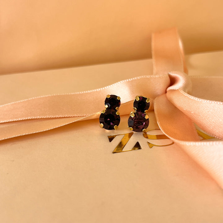 Purple preciosa crystals studs
