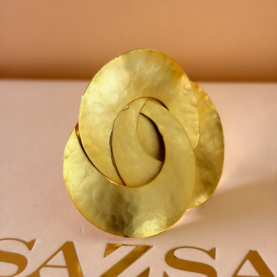 Handmade Geometric Spiral Circles Gold Set | Gold Plated | ZsaZsa