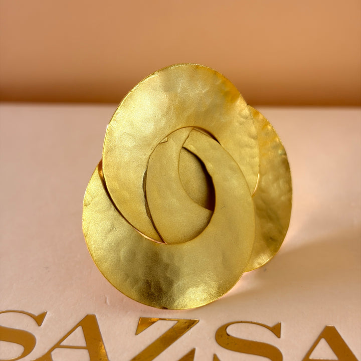 Handmade Geometric Spiral Circles Gold Set | Gold Plated | ZsaZsa