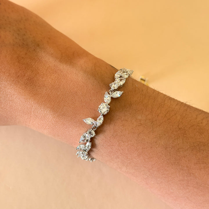Marquise zircone silver bracelet