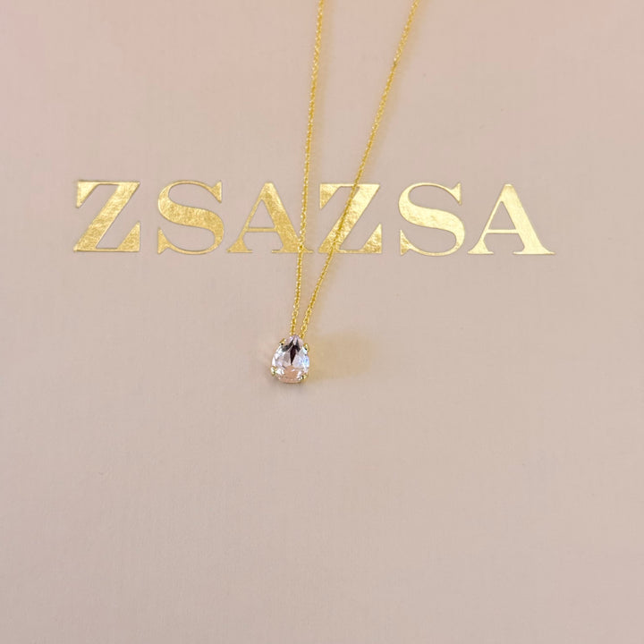 Dainty light pink teardrop sterling silver gold plated set