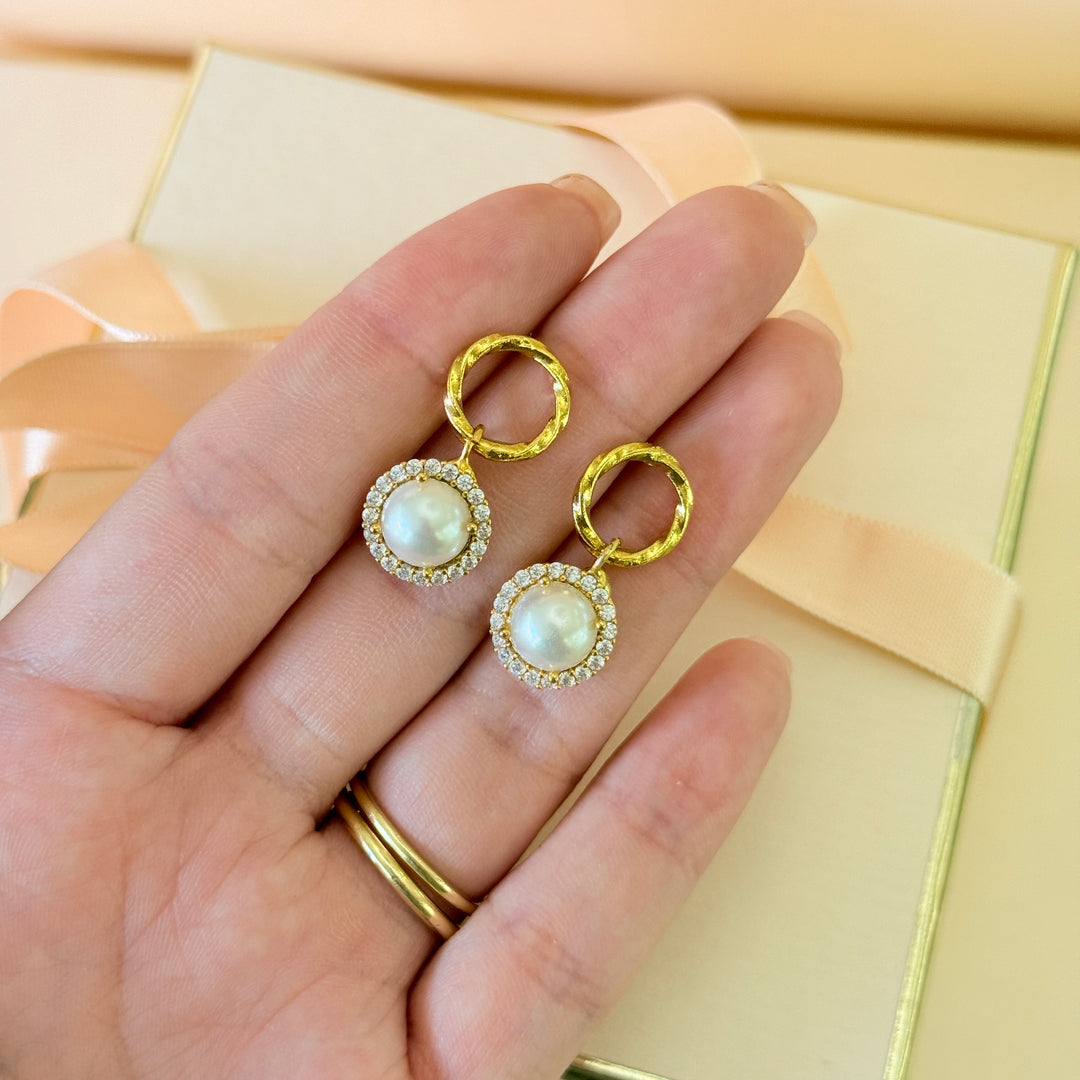 Zircibe handmade pearls gold plated set