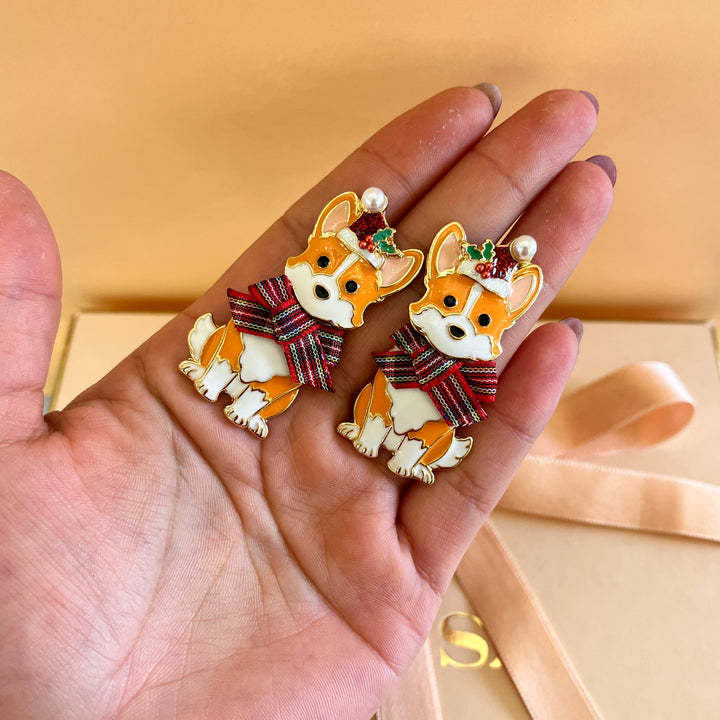 Christmas dogs earrings