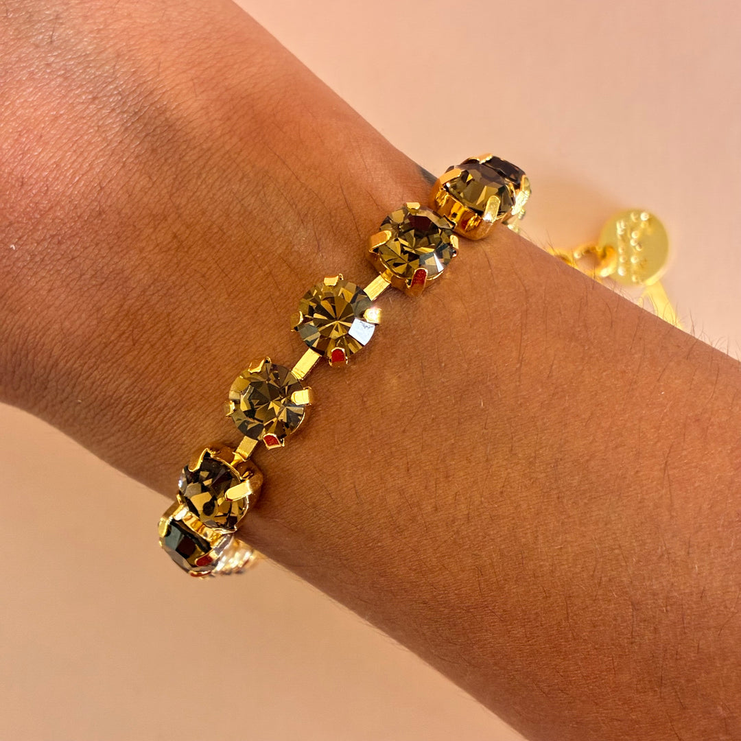 Bronze Swarovski crystals bracelet