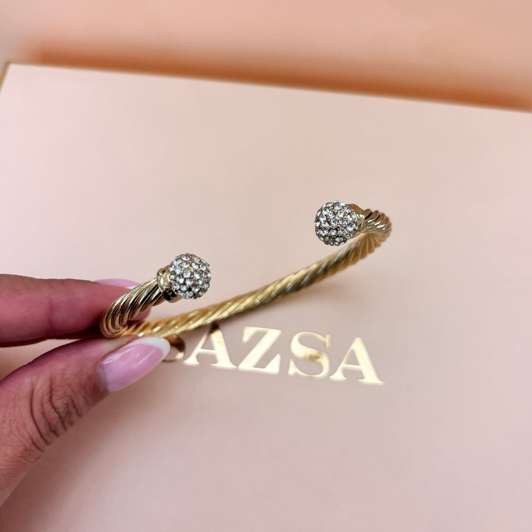 Rhinestone ball bangle
