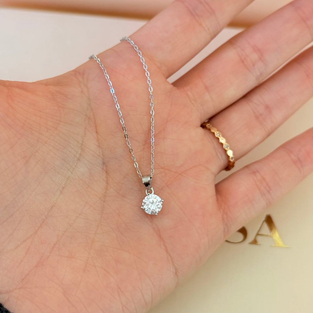 Solitaire zircone sterling silver set