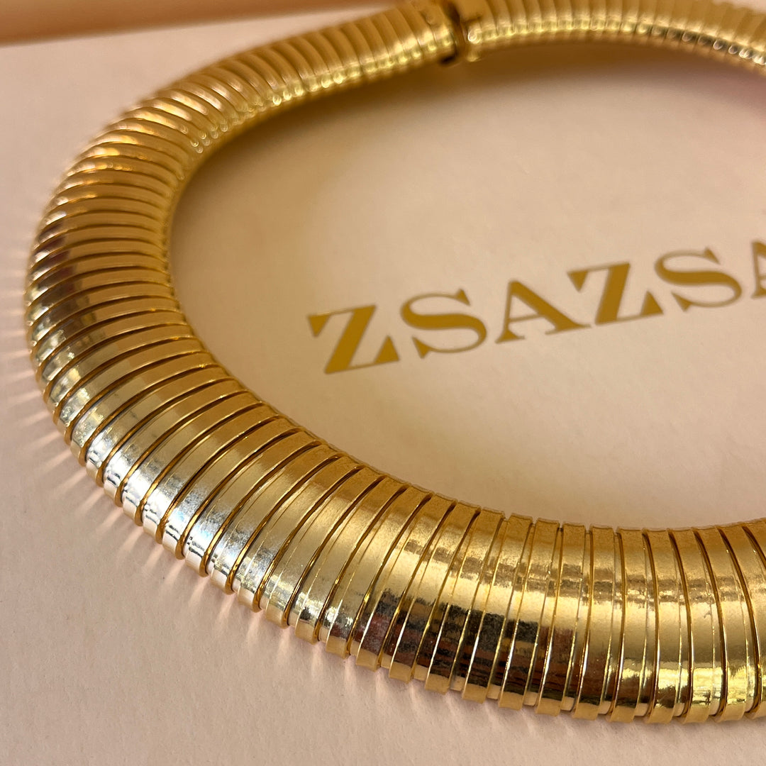 Statement gold plated necklace