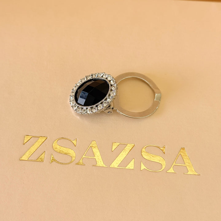 Rhinestone black scarf clip