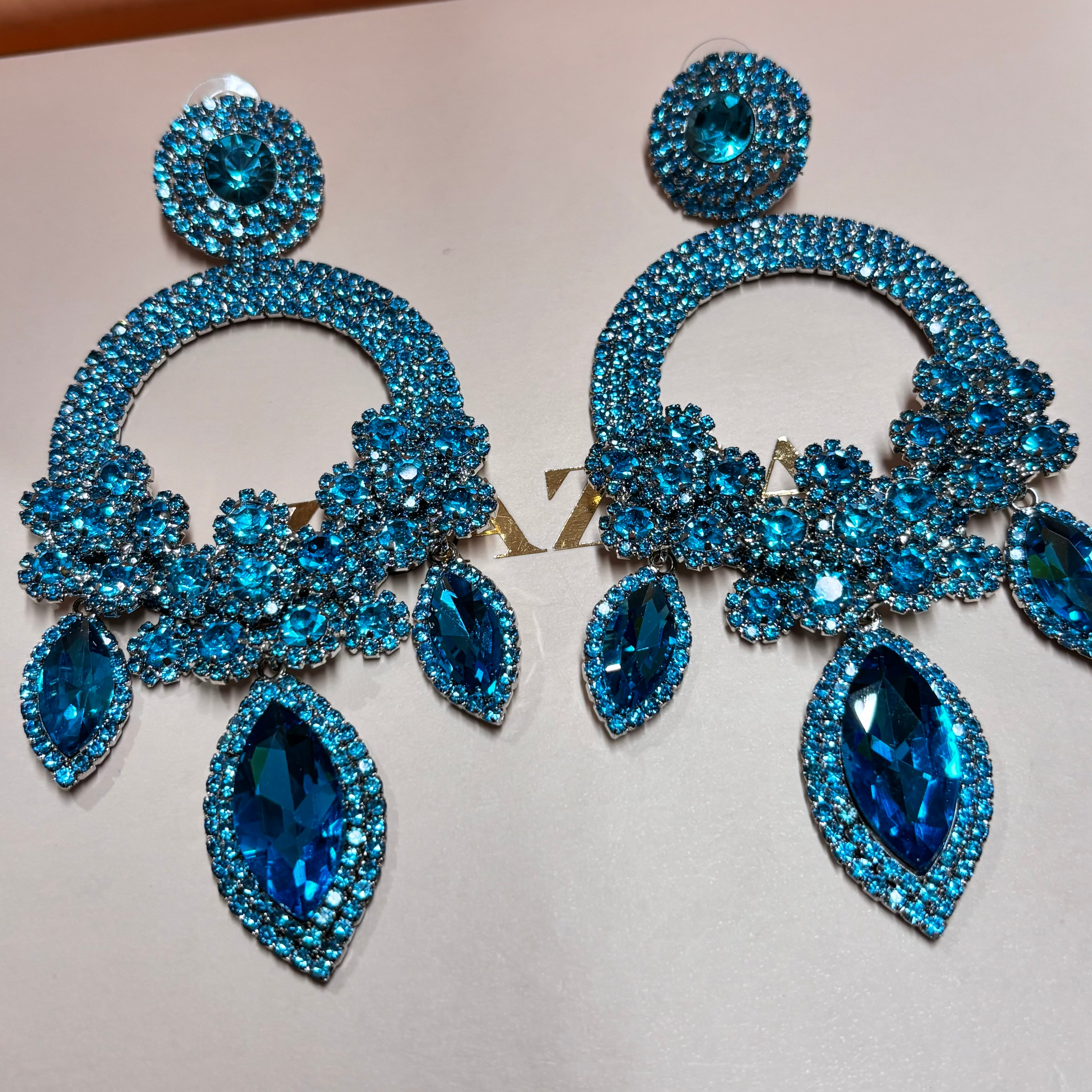 Big light blue earrings