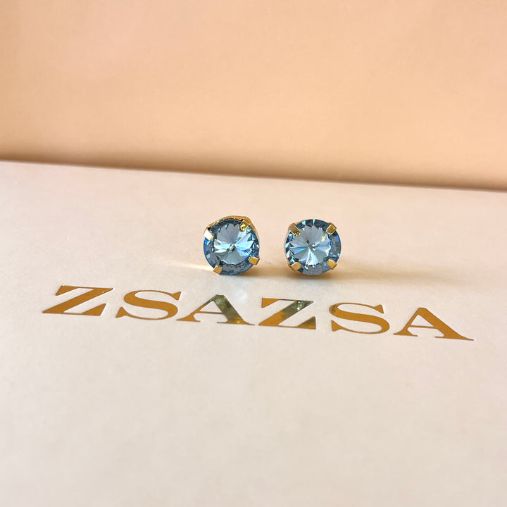 Light blue Swarovski crystals studs