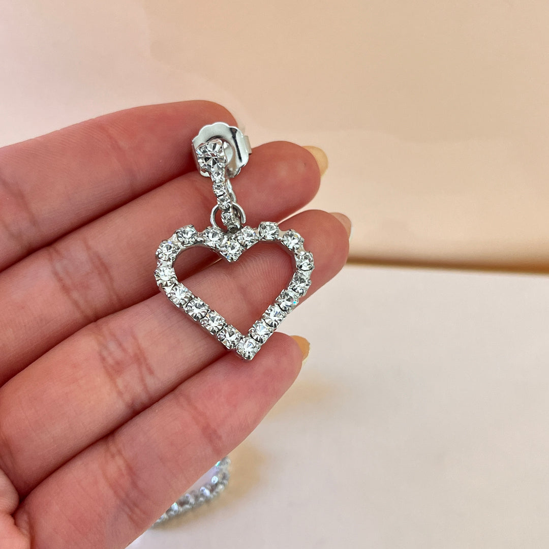 Preciosa crystals heart white gold plated earrings