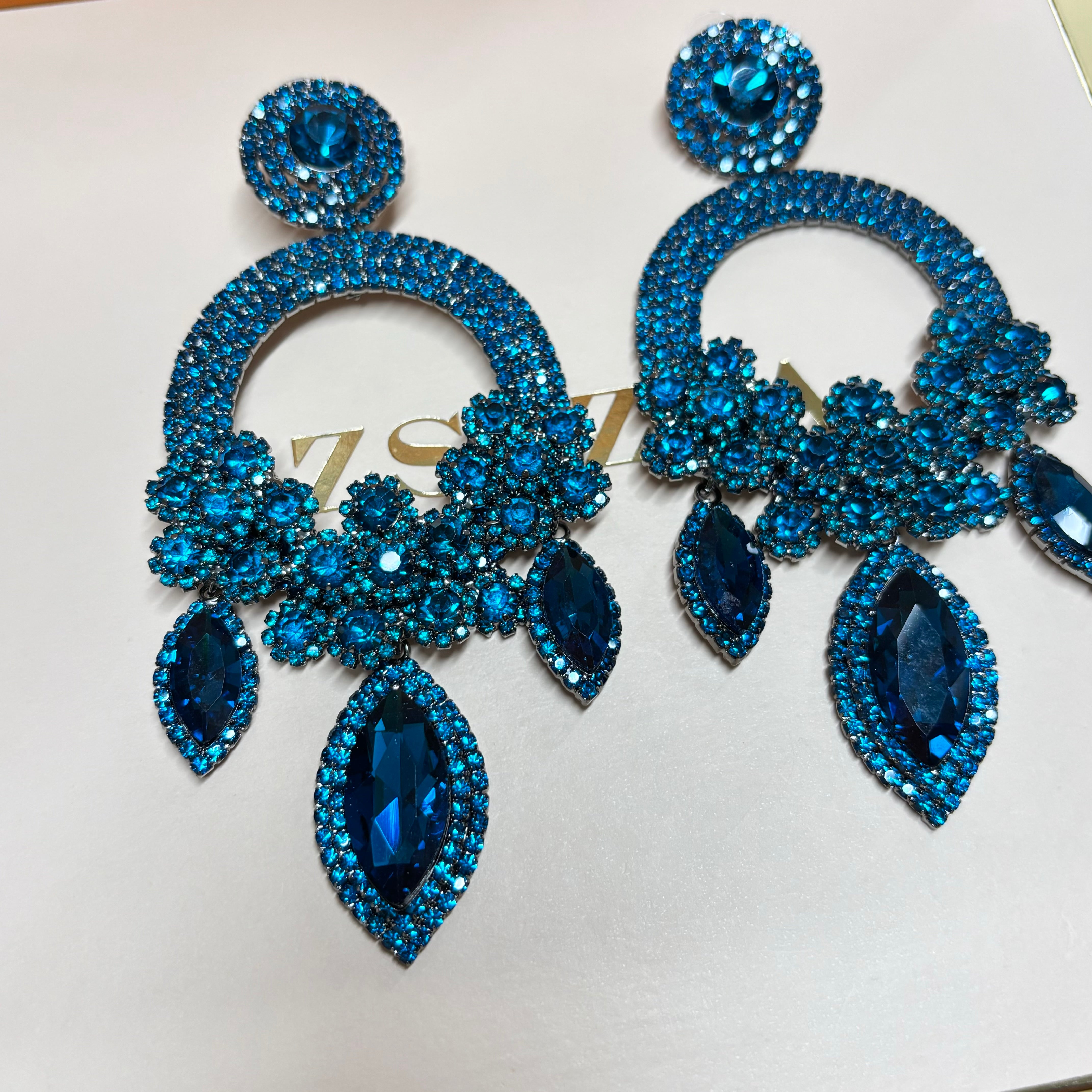 Big light blue earrings