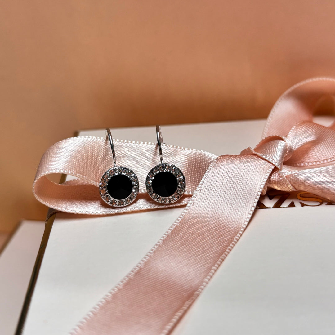 Dainty black silver hooks