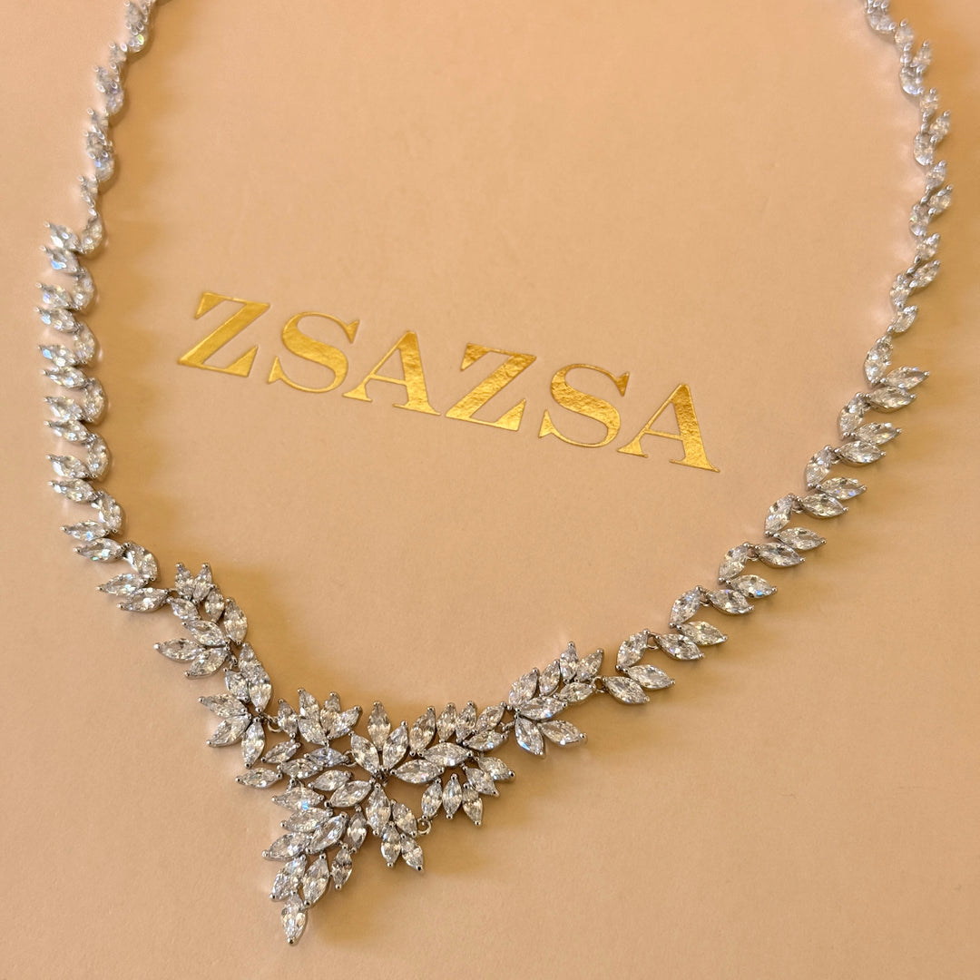 Marquise zircone silver set