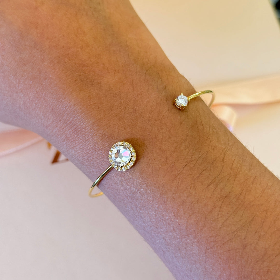 Zircone dainty gold plated bangle