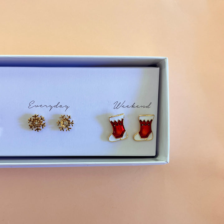 Christmas studs earrings box