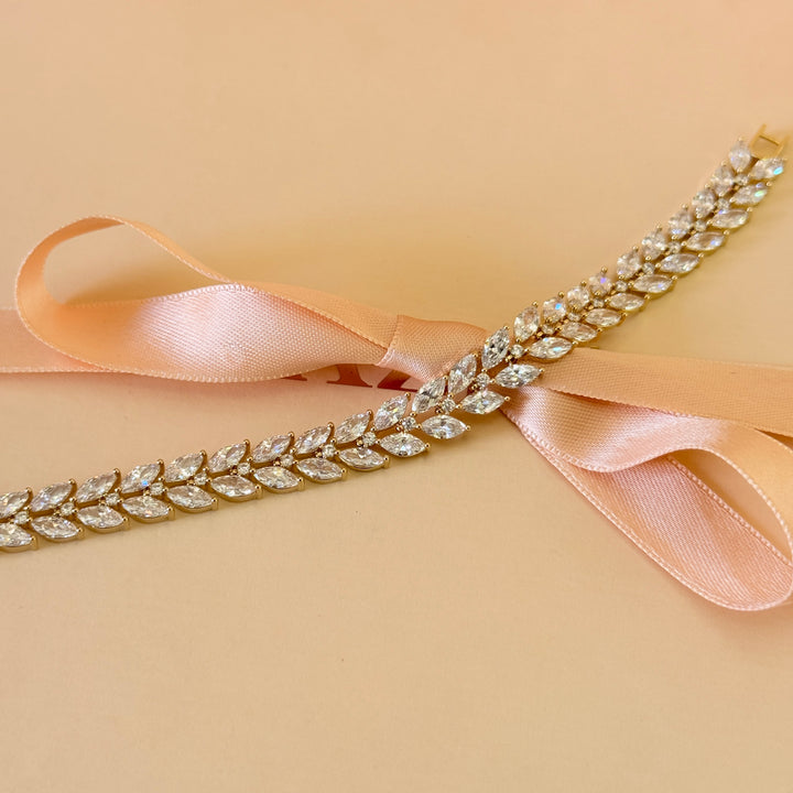 Zircone marquise gold plated bracelet