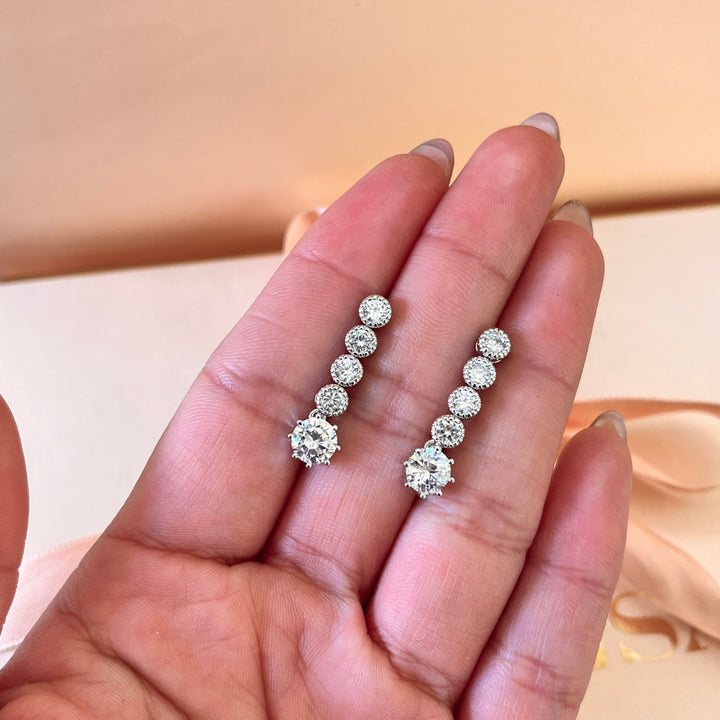 Classic double zircone white gold plated set