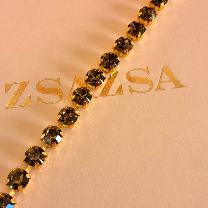 Bronze Swarovski crystals bracelet