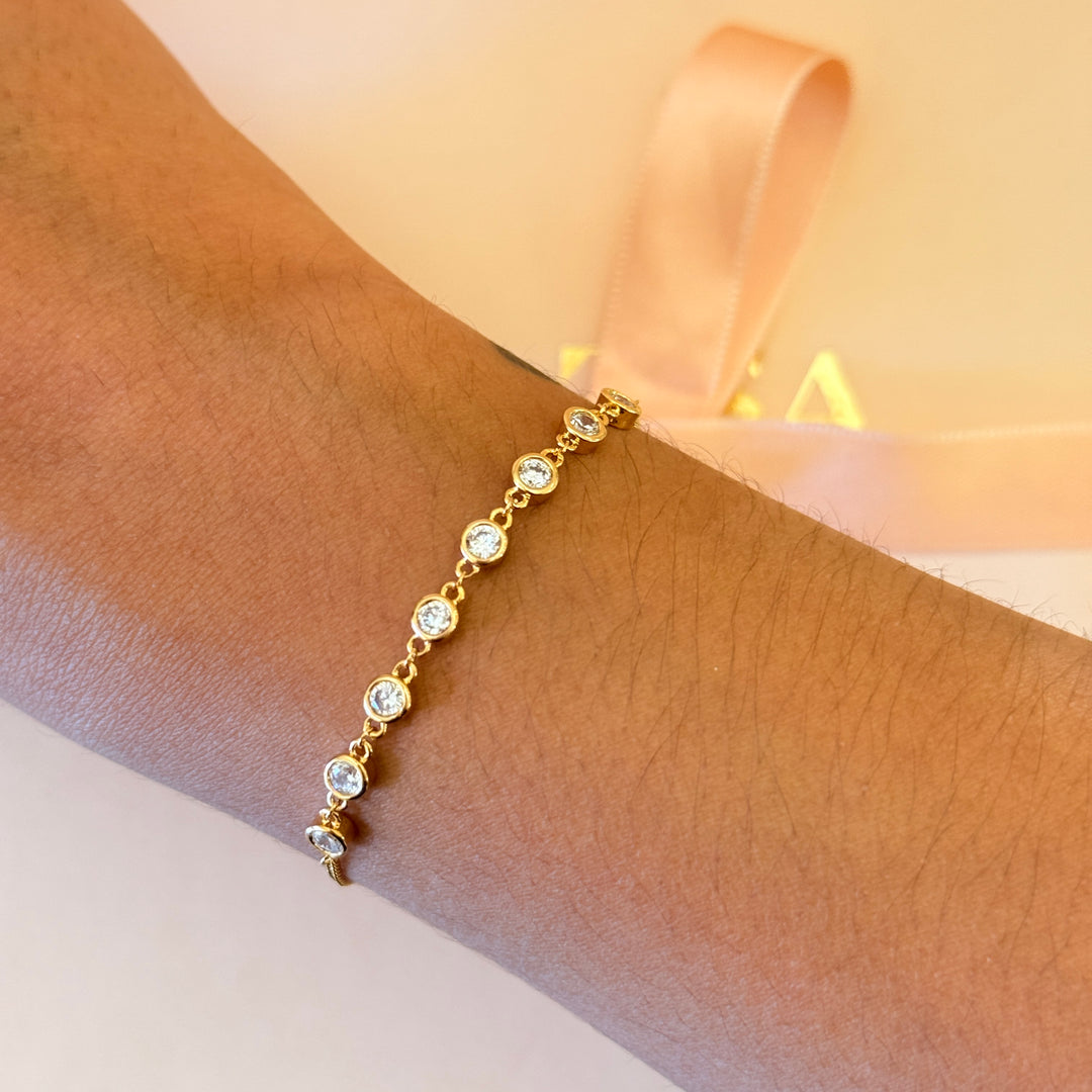 Zircone dainty gold plated bracelet