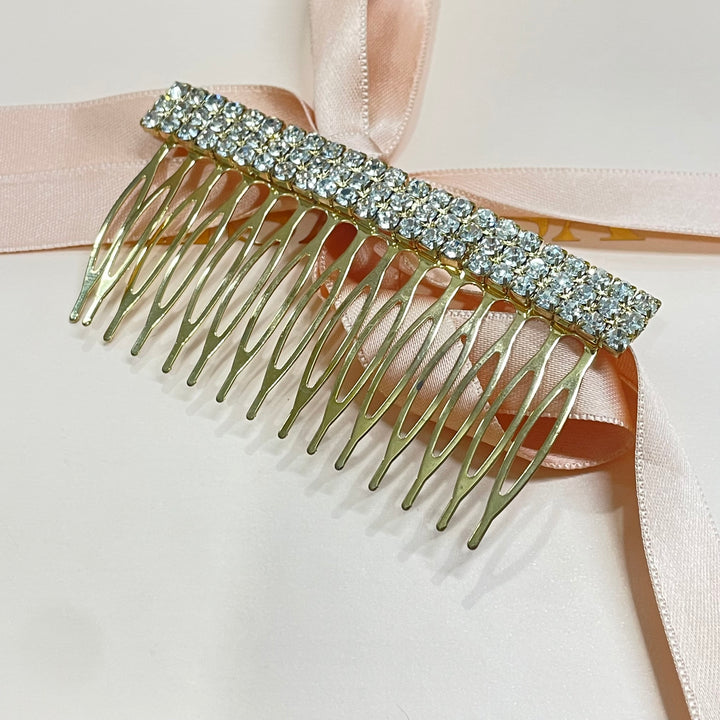3 row simple comb in silver or rose gold & gold