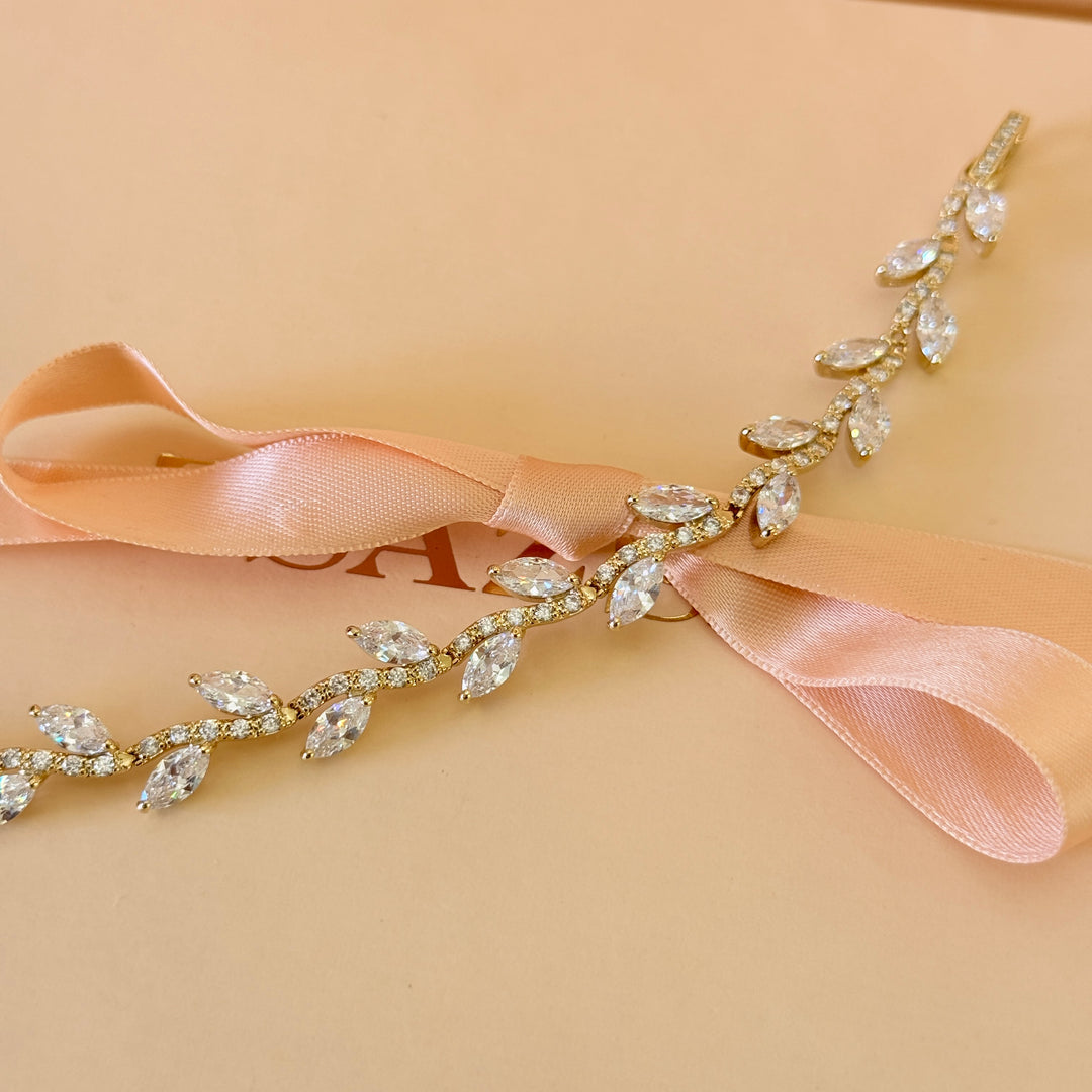 Zircone marquise gold plated bracelet