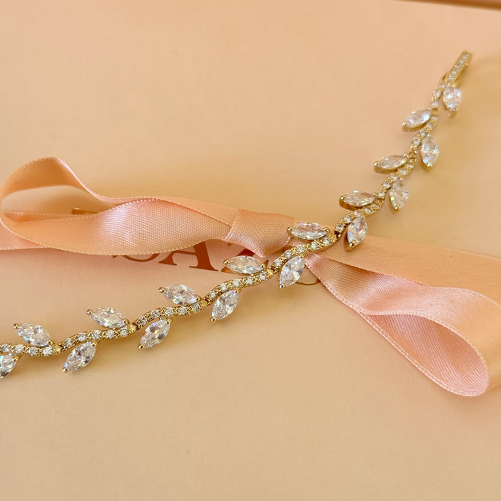 Zircone marquise gold plated bracelet