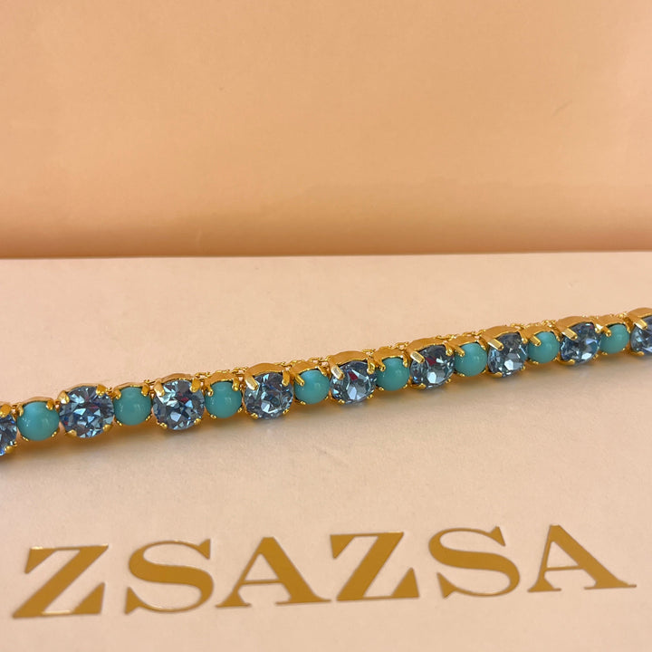 Turquoise & light blue earrings and bracelet