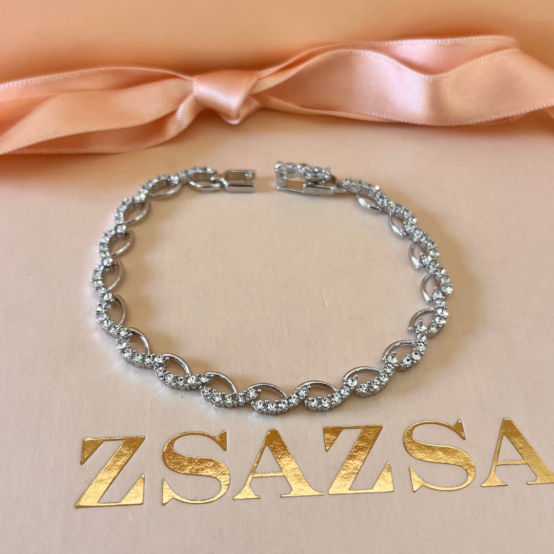 Swarovski crystals and white gold plated earrings and bracelet