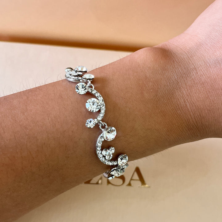 Swarovski crystal white gold plated bracelet