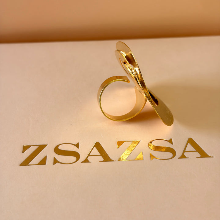 Handmade Geometric Spiral Circles Gold Set | Gold Plated | ZsaZsa