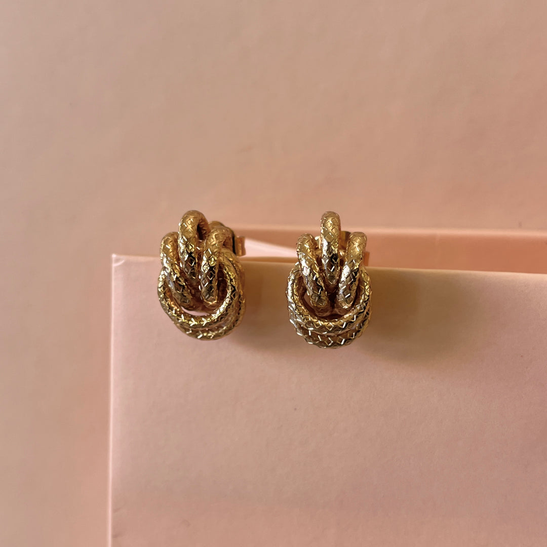Gold handmade studs