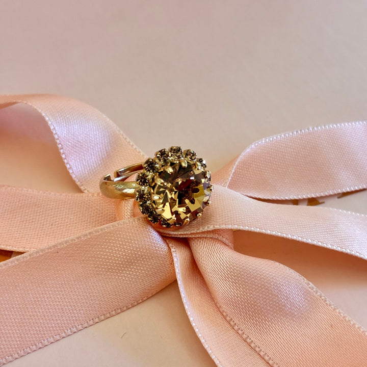 Bronze Swarovski crystals dainty round set