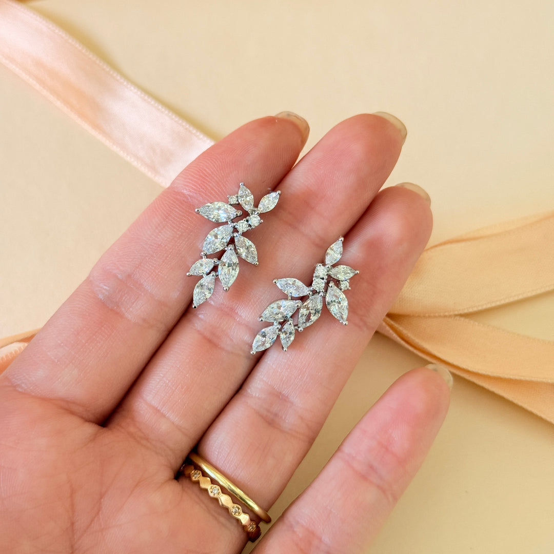 Marquise zircone silver earrings