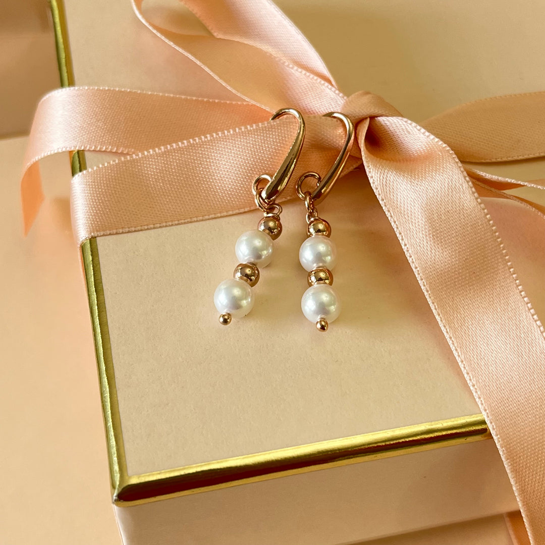 Heart rose gold & pearls set
