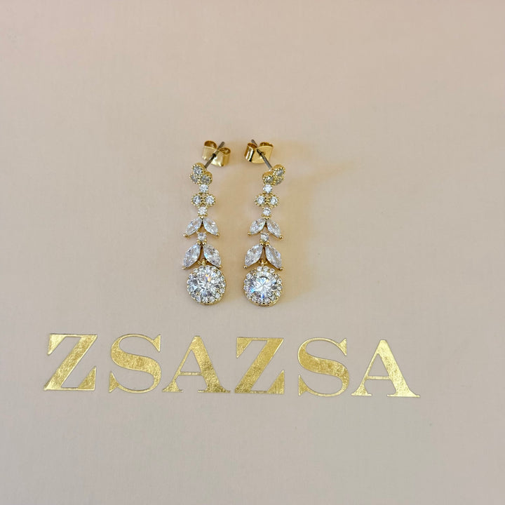 Marquise zircone gold plated set