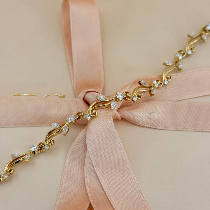 Marquise zircone gold plated earrings and bracelet