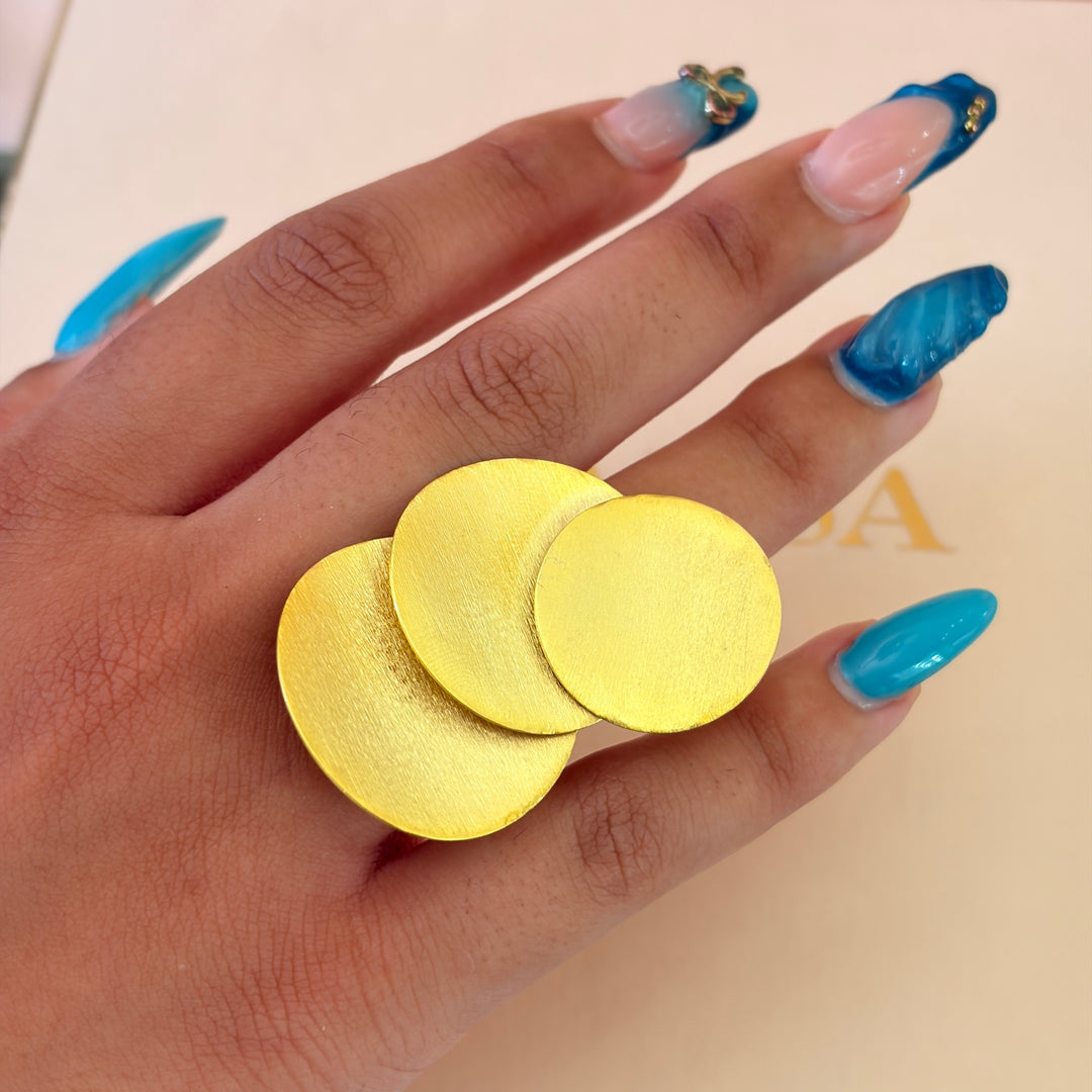 Handmade Three Circle Gold Ring | Gold Plated | ZsaZsa