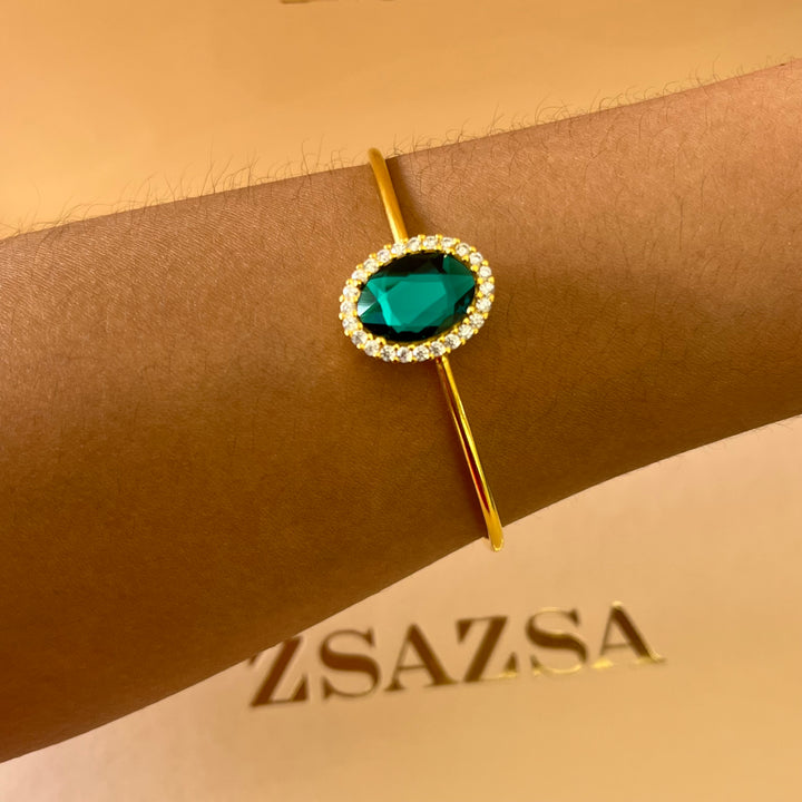 Green Swarovski crystals set