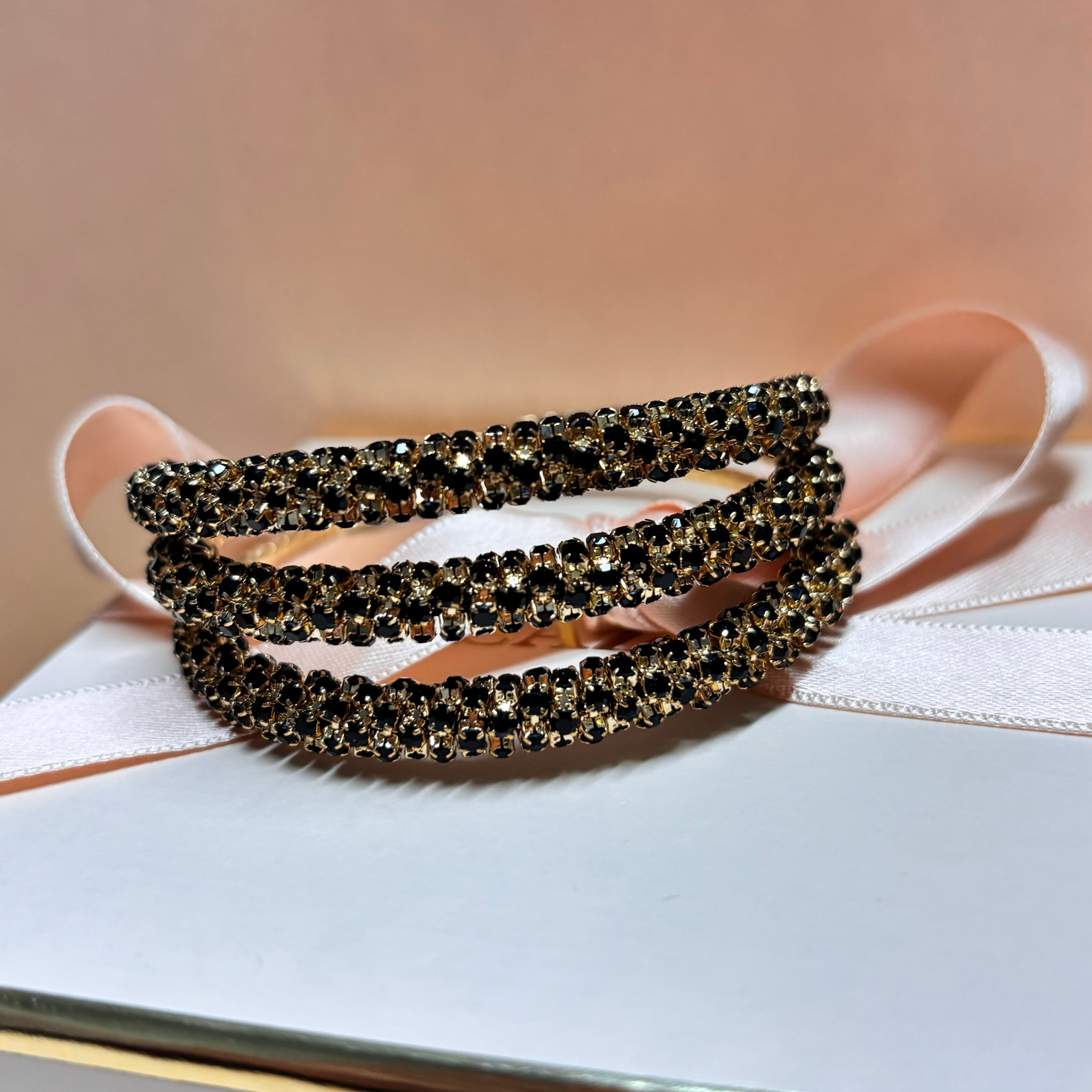 3 rows black bangle