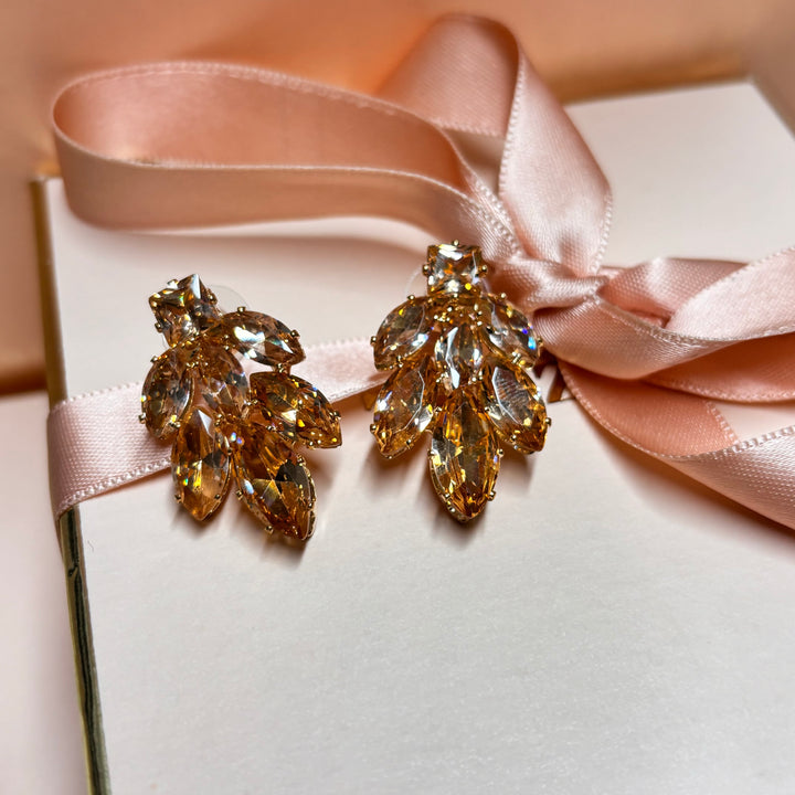 Marquise peach earrings