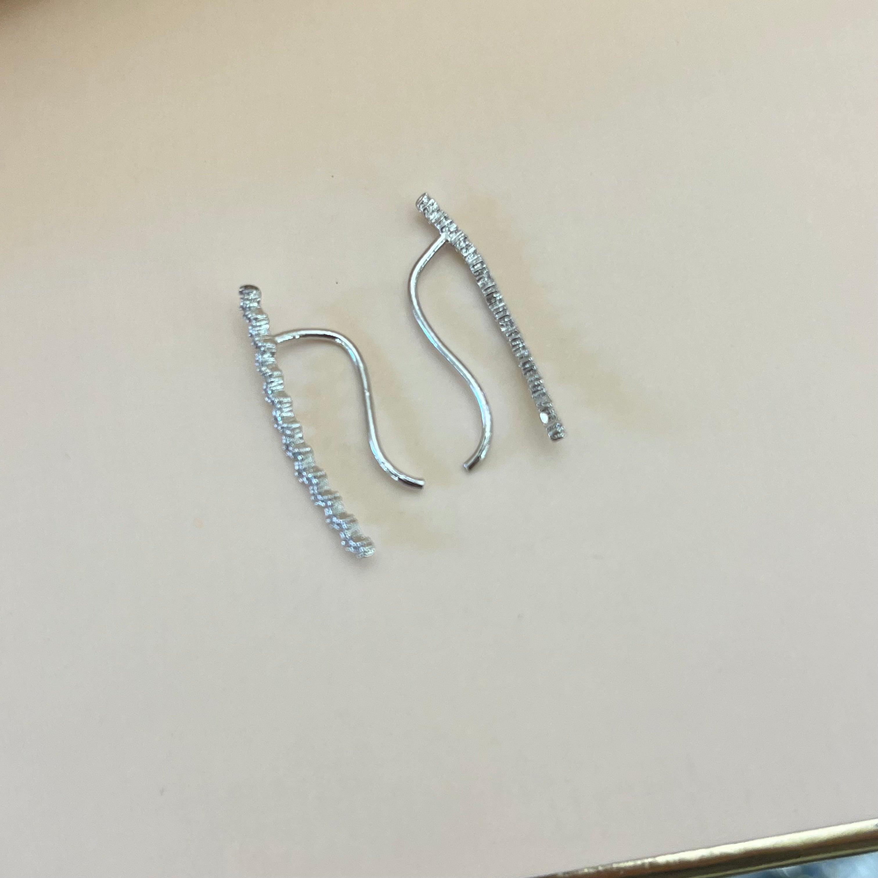 Silver zircone hooks