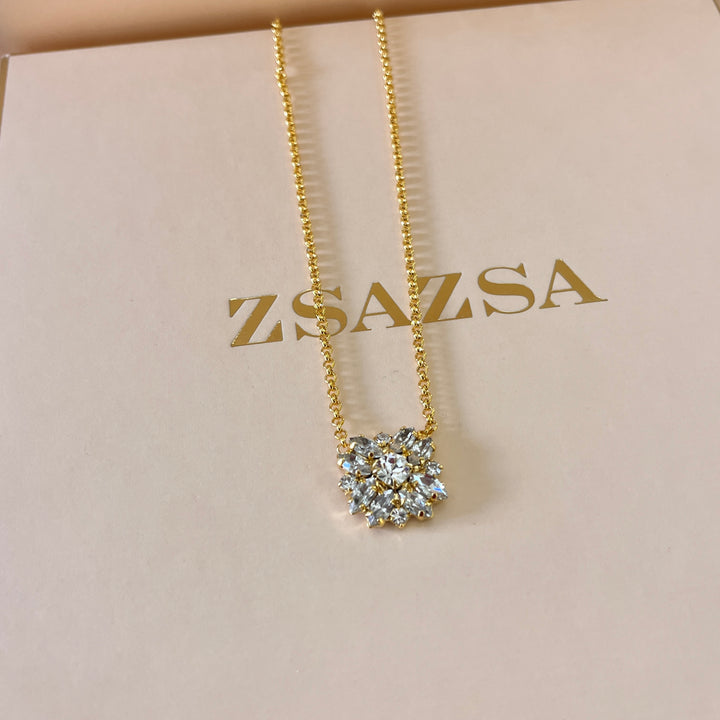 Preciosa crystals marquise gold plated pendant