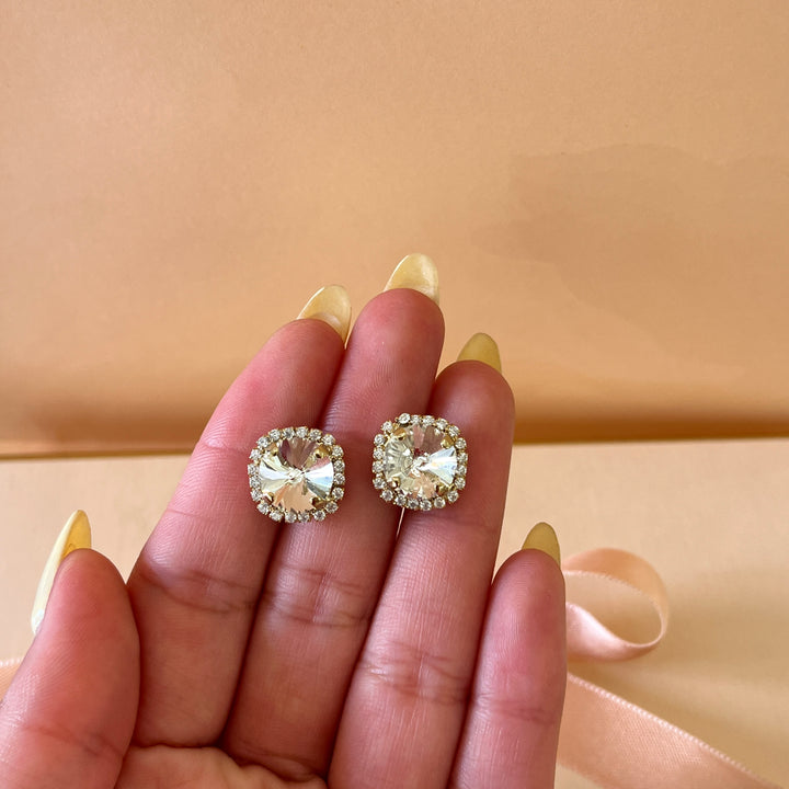 Swarovski crystals gold plated studs