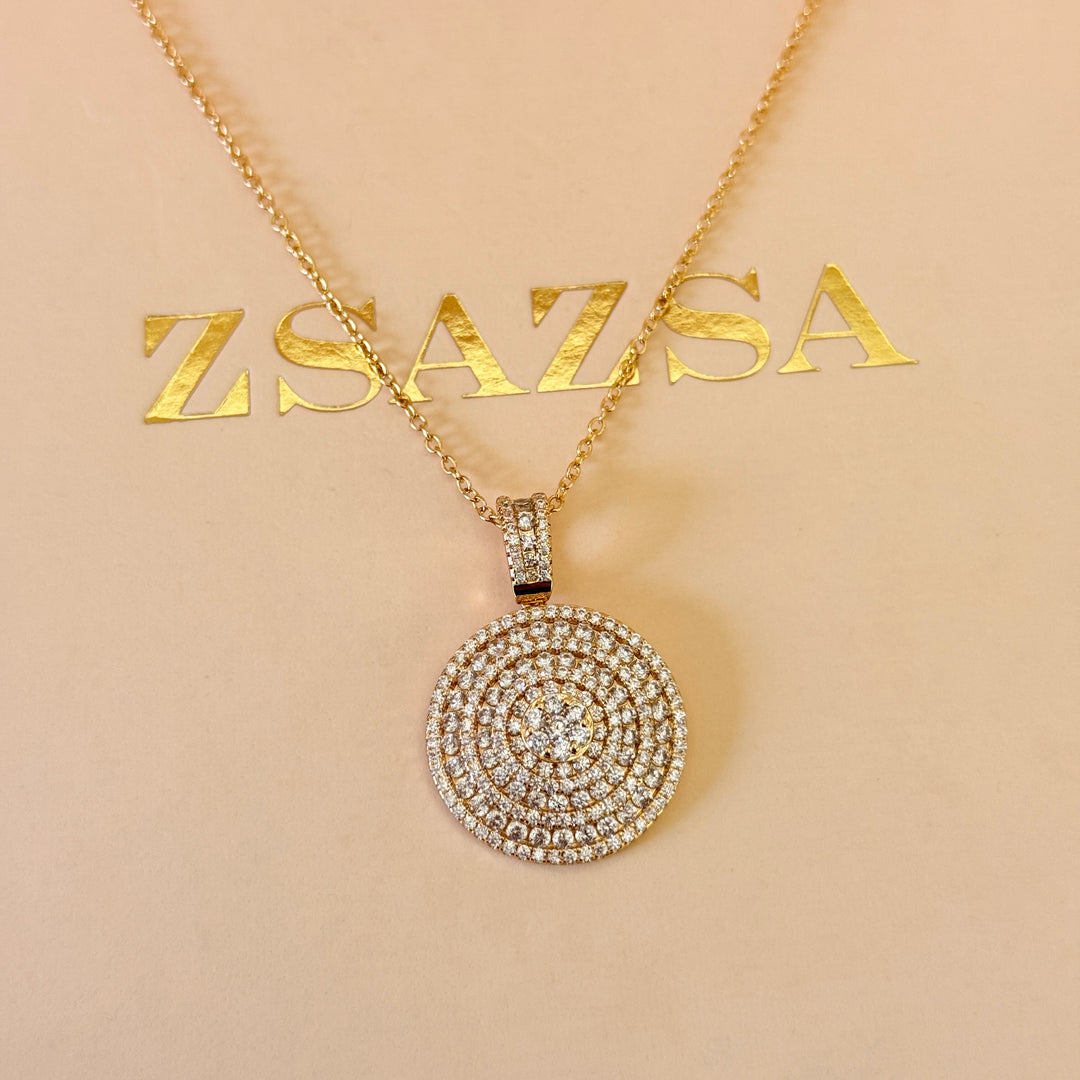 Round zircone gold plated set