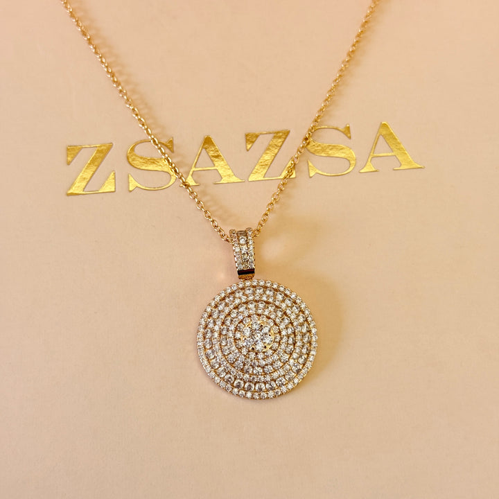 Round zircone gold plated set